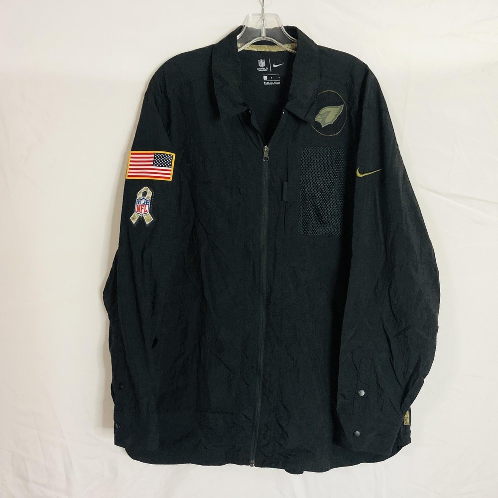 Arizona Cardinals Jacket Sideline Mens Large Black NFL Nike Salute to Service